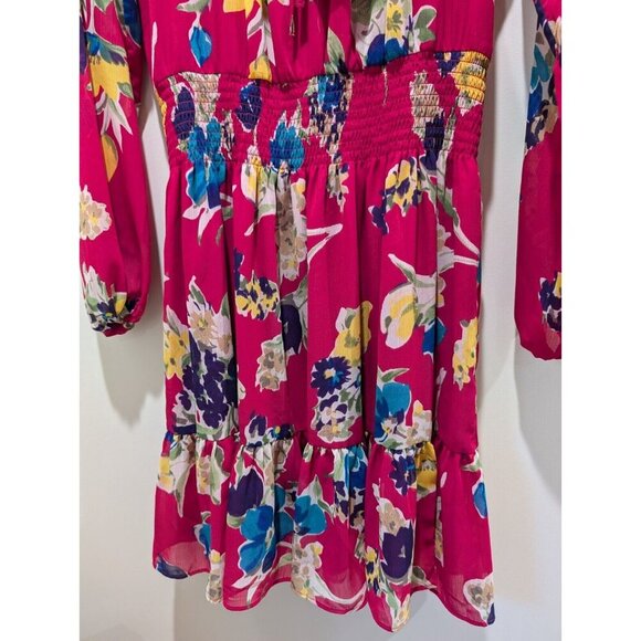 Lauren Ralph Lauren Georgette Dress Women's Size 6 Pink Floral Long Sleeve - Picture 6 of 16
